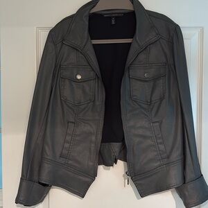 Like new condition- White House black market zip up light jacket. Size 8 gray